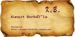 Kunszt Borbála névjegykártya
