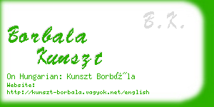 borbala kunszt business card